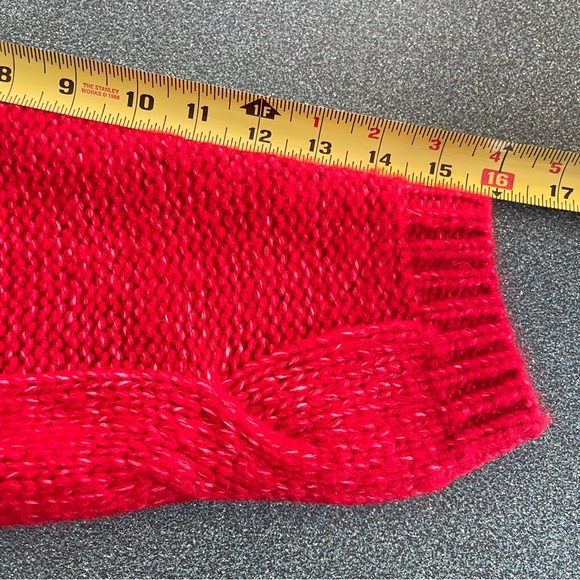 Soft Surroundings Women Red Guilia Cable Knit Cowl Neck Sweater Sz. 2X - Picture 7 of 7